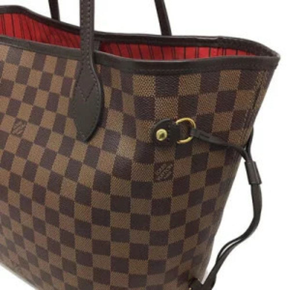 LOUIS VUITTON Neverfull Tote Bag Damier Ebene Brown Shoulder Clutch - Picture 6 of 9